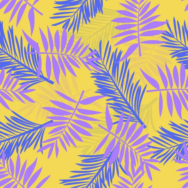 Patrón Hojas Palma Tropical Selva Inconsútil Vector Fondo Floral Colores — Archivo Imágenes Vectoriales