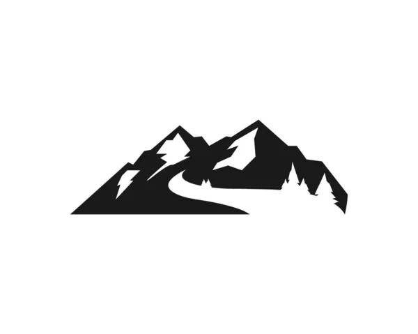 High Mountain Symbol Logo Des Abenteuer Template Vector — Stockvektor