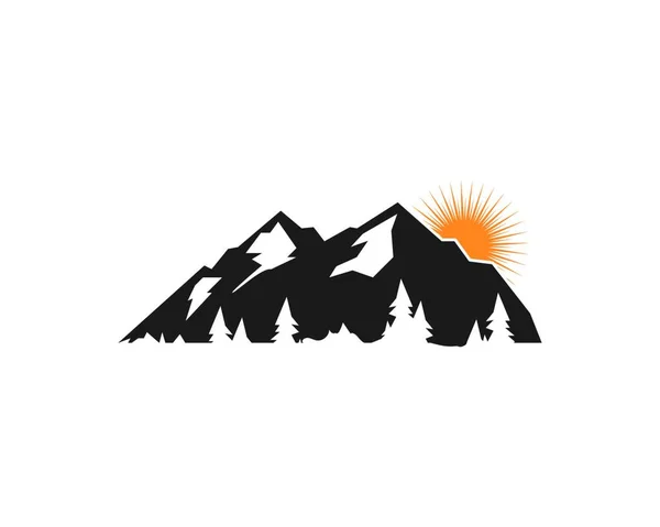 Icône Haute Montagne Logo Aventure Modèle Vectoriel — Image vectorielle