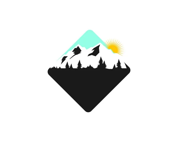 Icône Haute Montagne Logo Aventure Modèle Vectoriel — Image vectorielle