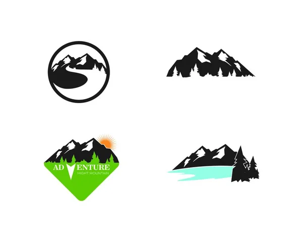 Icône Haute Montagne Logo Aventure Modèle Vectoriel — Image vectorielle