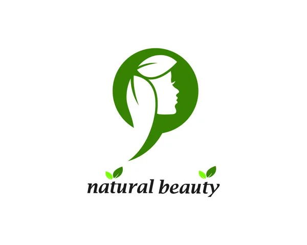 自然美容女性矢量插图模板设计 — 图库矢量图片
