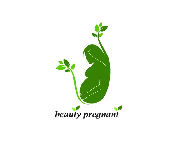 Beauty Pregnant Women Vector Icon Template — Stock Vector