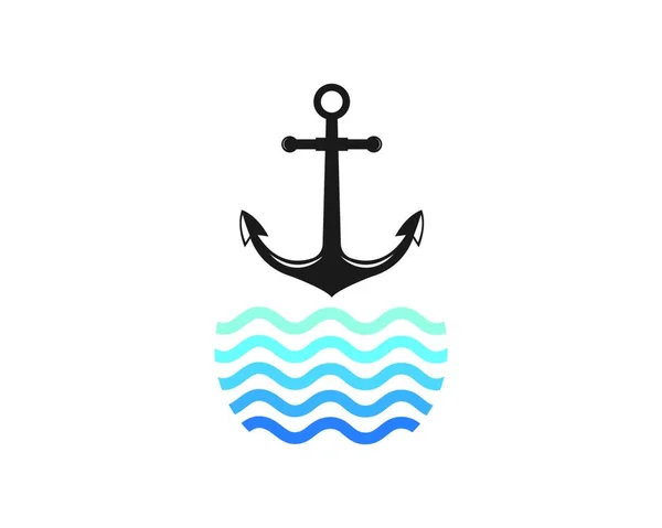 Anchor 아이콘 Logo Template Vector Illustration — 스톡 벡터