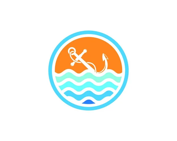 Anchor 아이콘 Logo Template Vector Illustration — 스톡 벡터