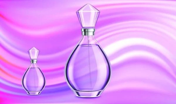 Makieta Ilustracja Kobiecych Perfum Abstrakcyjnym Tle — Wektor stockowy