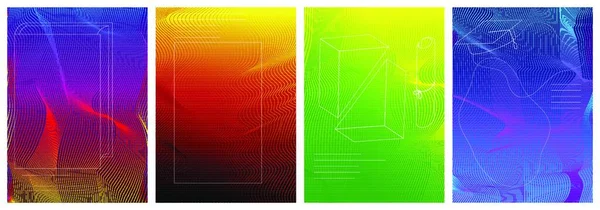 Fondo Abstracto Con Ondas Dinámicas Objetos Banner Aprendizaje Color Moderno — Vector de stock