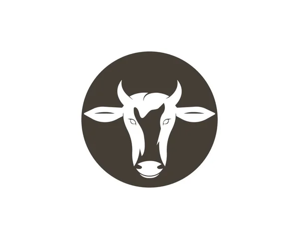 Vaca Cabeza Logo Vector Icono Ilustración Diseño — Archivo Imágenes Vectoriales