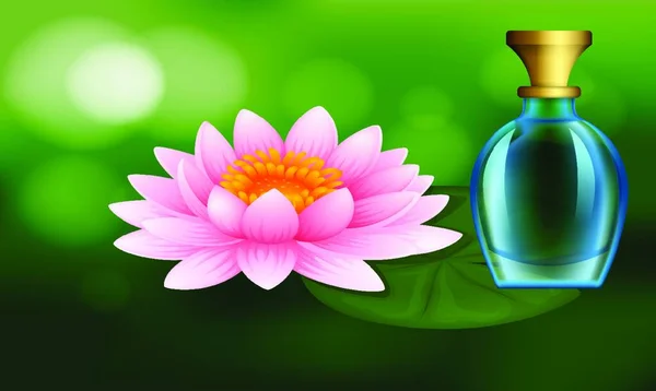 Modelleren Illustratie Van Vrouwelijke Parfum Van Lotus Bloem Extract Abstracte — Stockvector