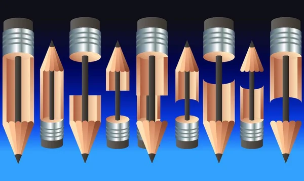 Cyfrowy Projekt Tekstylny Ołówków Abstrakcyjnym Tle — Wektor stockowy