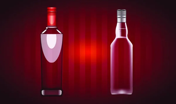 Modellare Illustrazione Bottiglia Vodka Sfondo Astratto — Vettoriale Stock