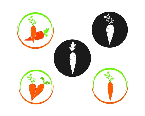 Морквяний Логотип Значок Векторні Ілюстрації Шаблон Дизайну — стоковий вектор