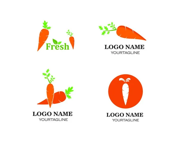 Cenoura Logotipo Ícone Vetor Ilustração Design Modelo — Vetor de Stock