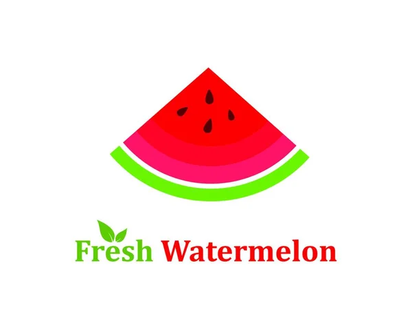 Wassermelone Logo Symbol Vektor Illustration Vorlage — Stockvektor