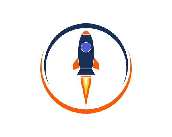 Foguete Ilustração Logotipo Vetor Ícone Modelo — Vetor de Stock