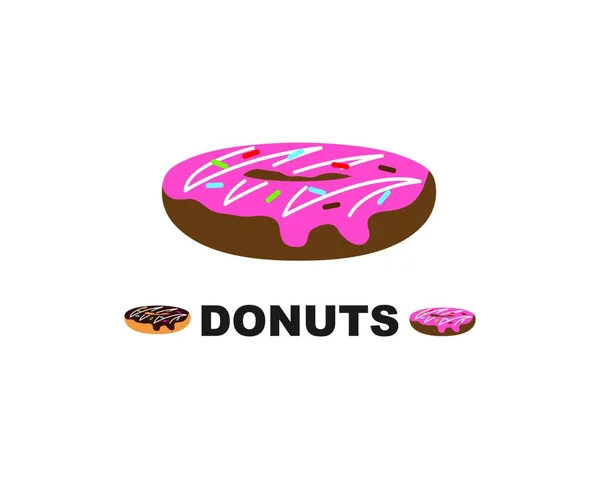 Donuts Vector Icono Diseño Ilustración Del Logotipo — Archivo Imágenes Vectoriales