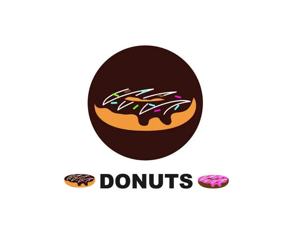 Donuts Vector Icono Diseño Ilustración Del Logotipo — Vector de stock