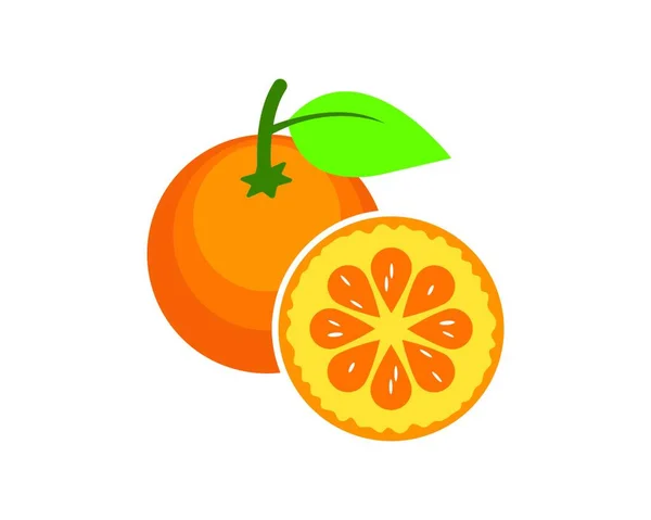 Naranja Fruta Icono Vector Logotipo Ilustración Plantilla — Archivo Imágenes Vectoriales
