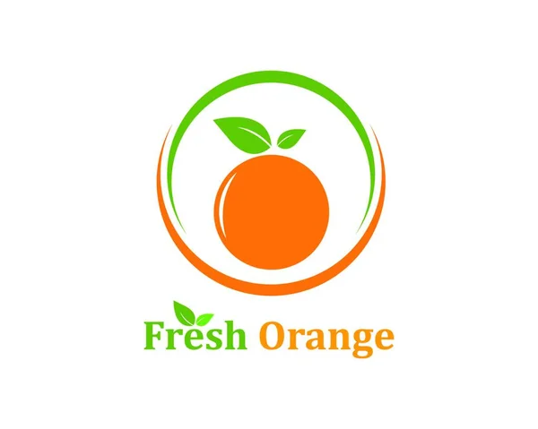 Naranja Fruta Icono Vector Logotipo Ilustración Plantilla — Vector de stock