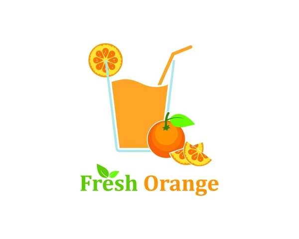 Orange Juice Vector Illustration Design Template — Stock Vector