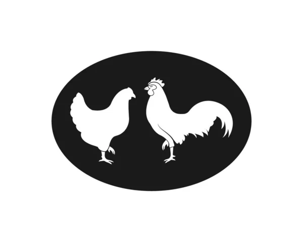 Logotipo Pollo Icono Vector Plantilla Ilustración — Archivo Imágenes Vectoriales