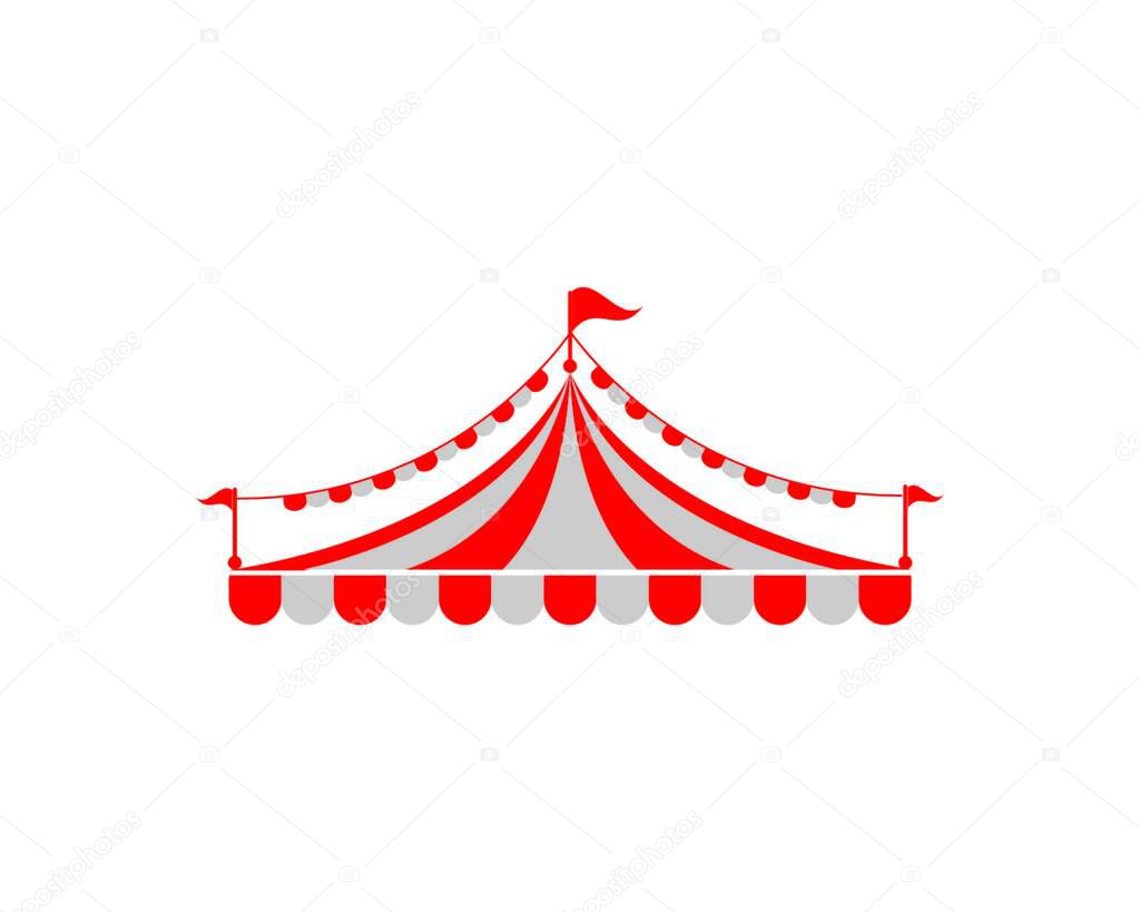 Circus tent logo template. Vector illustration