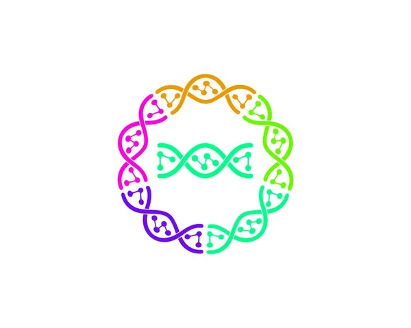 Dna Genetisk Logo Ikon Illustration Mall — Stock vektor