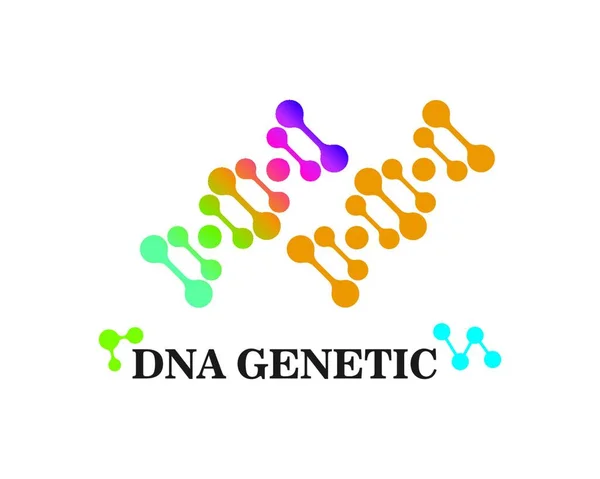 Dna Genetyczne Logo Ikona Ilustracja Szablon — Wektor stockowy