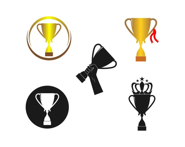 Trofeo Logotipo Icono Vector Plantilla — Vector de stock