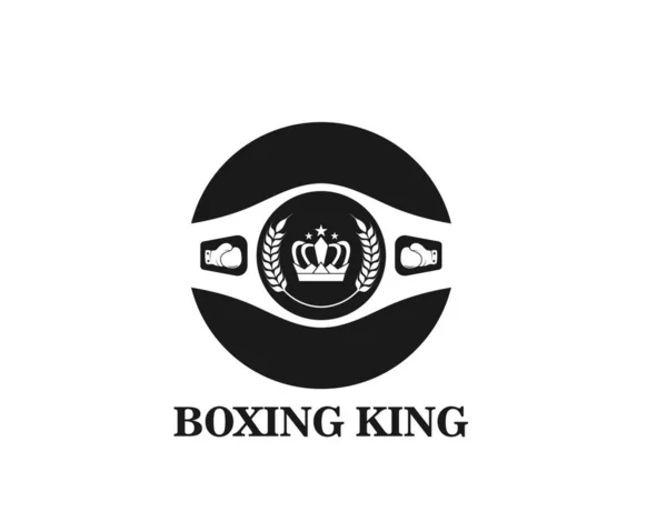 Modèle Vectoriel Icône Logo Champion Ceinture Boxe — Image vectorielle