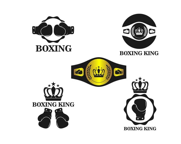 Boxning Logotyp Vektor Ikon Illustration Mall — Stock vektor