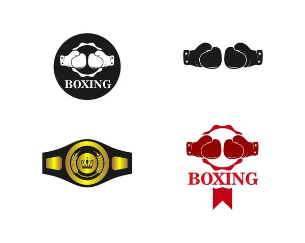 Logotipo Boxeo Vector Icono Plantilla Ilustración — Archivo Imágenes Vectoriales