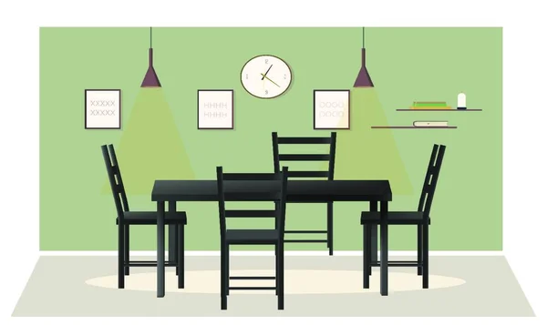 Maquette Illustrant Une Table Manger Dans Une Pièce — Image vectorielle
