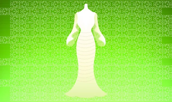 Mock Εικονογράφηση Του Φορέματος Μόδας Αφηρημένο Φόντο — Διανυσματικό Αρχείο