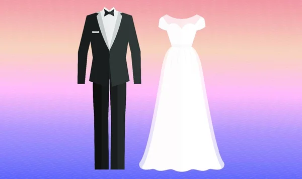 Μακιγιάρισμα Εικονογράφηση Του Γάμου Ζευγάρι Φόρεμα Αφηρημένο Φόντο — Διανυσματικό Αρχείο