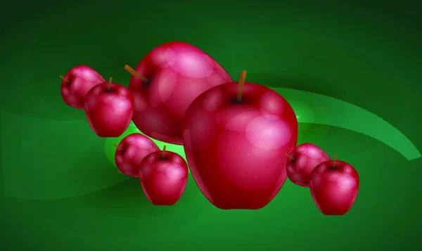 Attrappe Illustration Von Echten Äpfeln Auf Abstraktem Hintergrund — Stockvektor