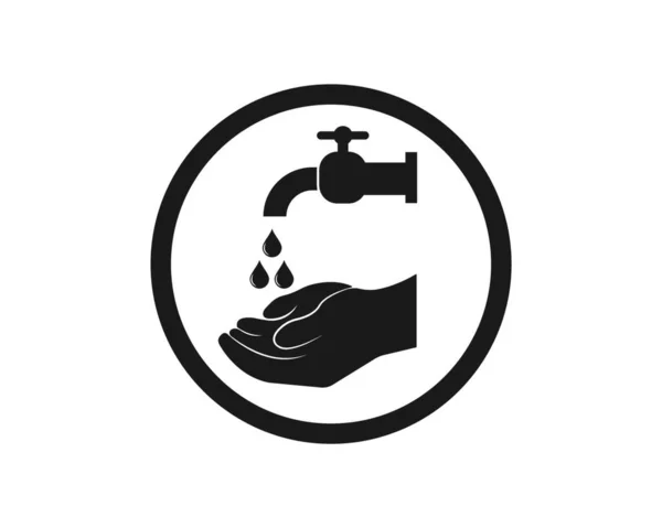 Washing Hand Vector Illustration Design Template — Stock Vector