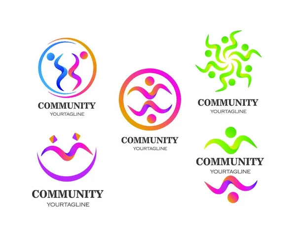 Liderlik Toplum Sosyal Bakım Logo Şablonu Vektör Simgesi — Stok Vektör