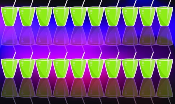 抽象的な背景を持つ飲料用ガラスのデジタルテキスタイルデザイン — ストックベクタ