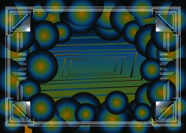 Futuristico Colorato Stile Retrò Disegno Sfondo Composizione Astratta Delle Forme — Vettoriale Stock