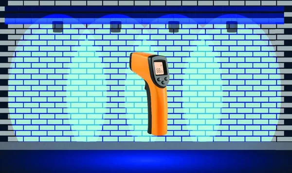 Modelleren Illustratie Van Infrarood Thermometer Abstracte Achtergronden — Stockvector