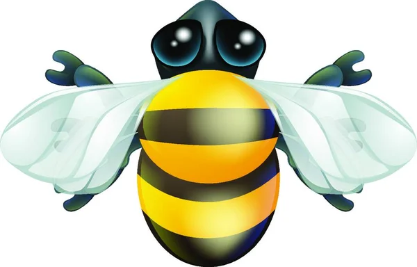 Пчела Желтым Цветком — стоковый вектор