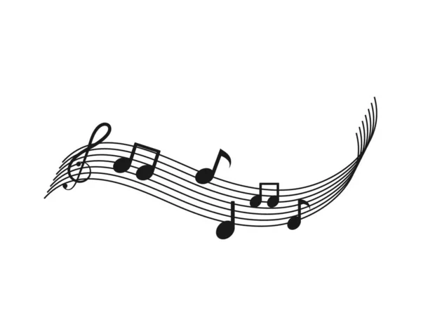 Musik Anteckning Illustration Vektor Formgivningsmall — Stock vektor