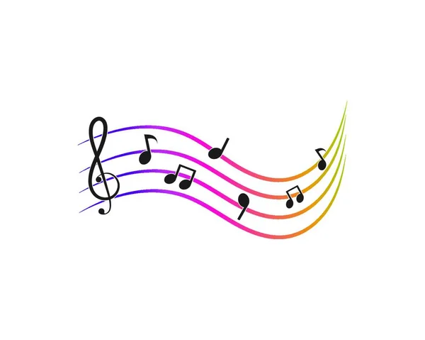 Musik Anteckning Illustration Vektor Formgivningsmall — Stock vektor