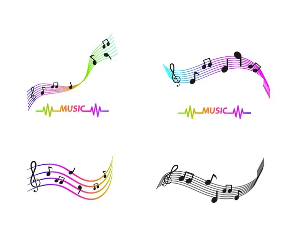 Шаблон Векторного Дизайна Музыкальных Нот — стоковый вектор