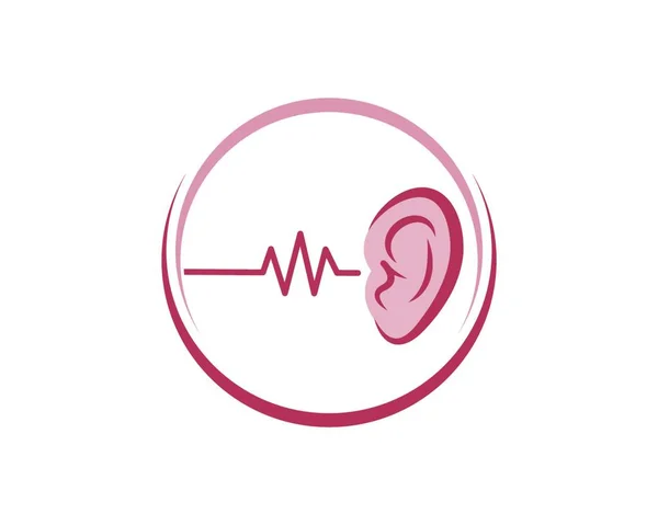 Ear Logo Icon Vector Design Illustration Template — Stock Vector