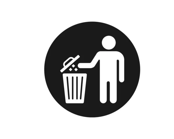 Κάδος Απορριμμάτων Λογότυπο Εικονίδιο Διάνυσμα Απεικόνιση Πρότυπο — Διανυσματικό Αρχείο