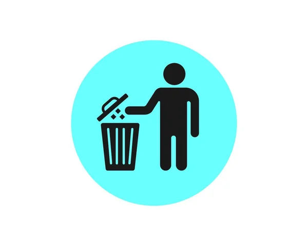 Lixo Pode Logotipo Ícone Vetor Ilustração Modelo —  Vetores de Stock