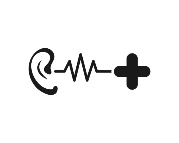耳のロゴアイコンベクトルデザインイラストテンプレート — ストックベクタ