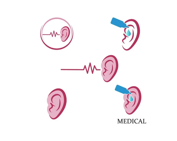 Шаблон Ілюстрації Векторного Дизайну Значка Логотипу Вуха — стоковий вектор